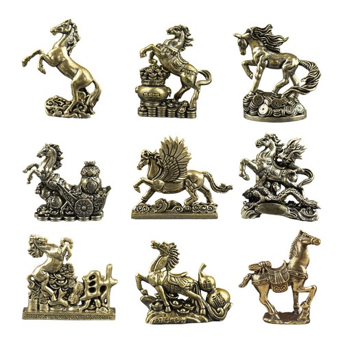 Statuette cheval laiton - de, en