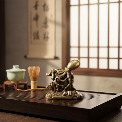 Statuette pieuvre laiton - statuette,